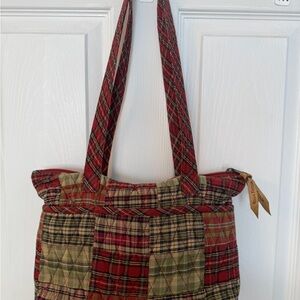 Plaid Quilted Patchwork Tote Bag